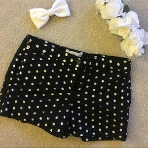 Black And White LOFT Polka-Dot Shorts Size 8